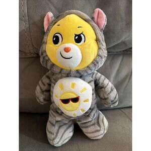 Care Bears 12” Funshine Bear Gray Kitty Cat Friends Collector Yellow Plush 2021